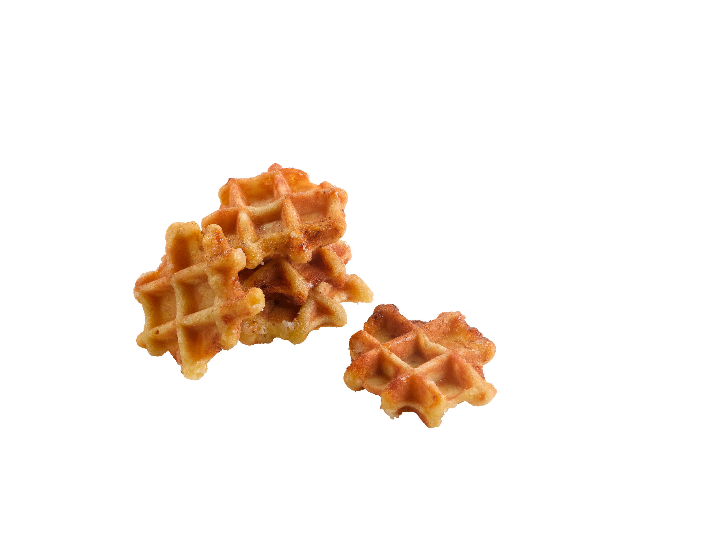Belgian mini waffles with added sugar 