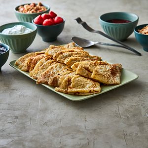 Organic pancakes without added sugar, double folded